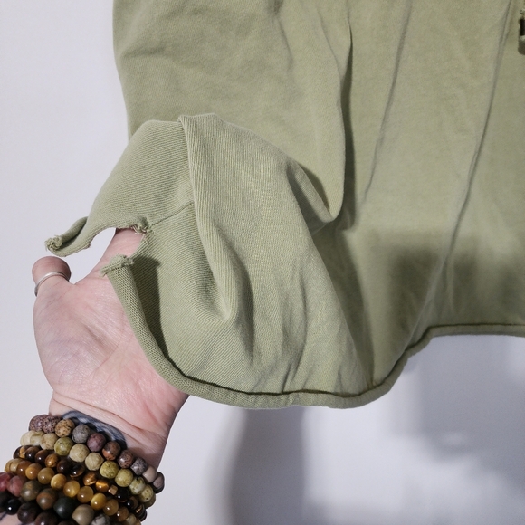 Aerie oversized olive green lace up hoodie sweater - Picture 5 of 7